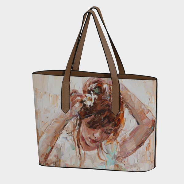 Angel Canvas Vegan Leather Tote Bag