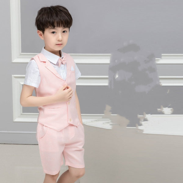 Boys' Suit Dress Vest Shorts Baby Suit