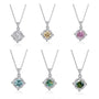 Sterling Silver Blue Green 1 Karat Moissanite Necklace