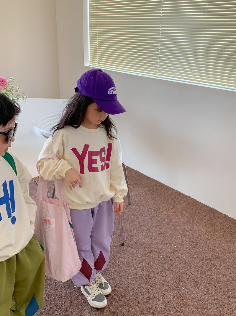 Round Neck Letter Baby Long Sleeve Western Pullover Brothers And Sisters Clothing