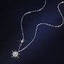 925 Silver Pendant Moissanite Korean Style Star Moon Necklace Women's Six-pointed Star