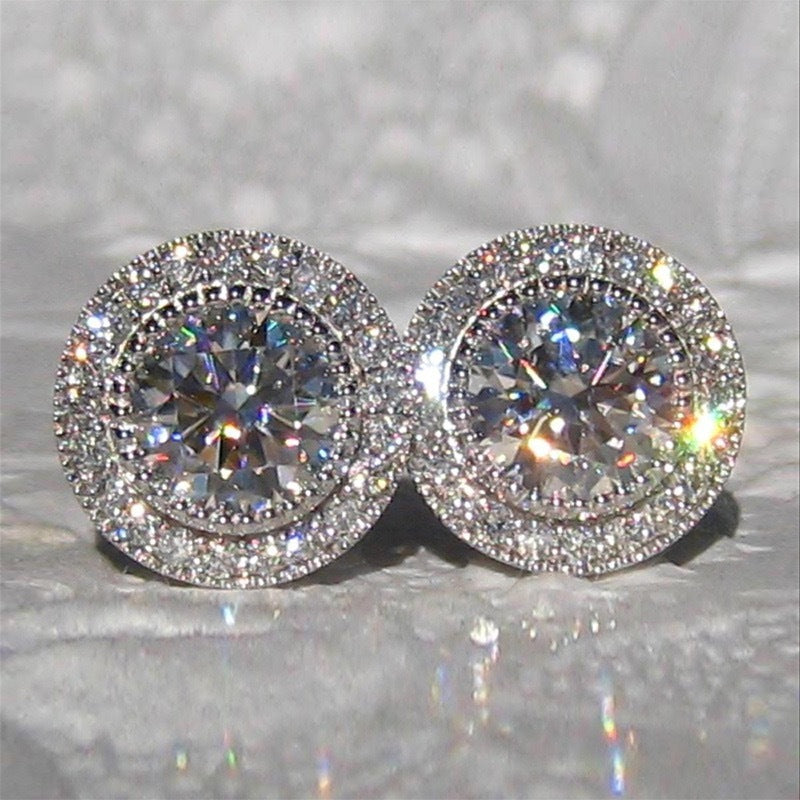 Zircon Ear Studs Full Diamond