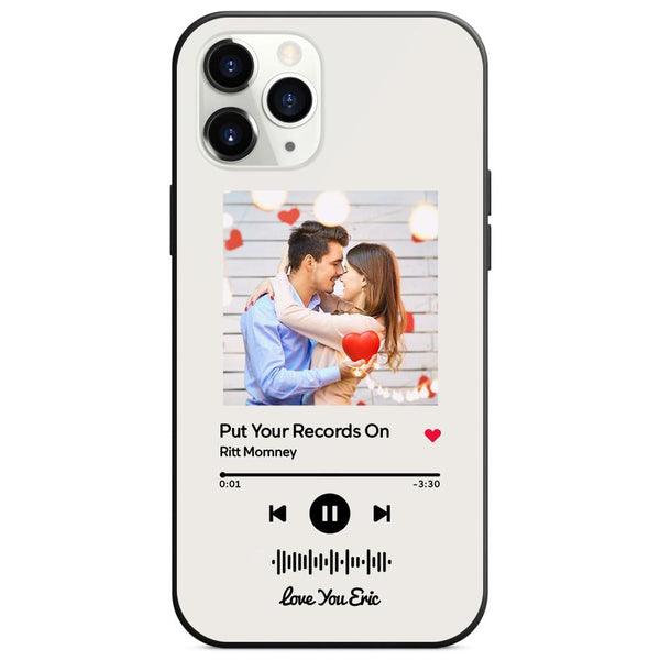 Custom Scannable Music Code Glass iPhone Cases with Picture