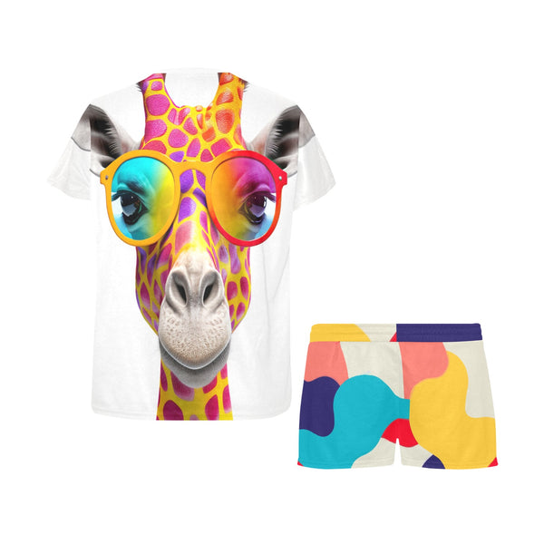 Women's Short Pajama Set Giraffe