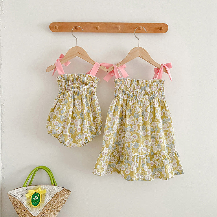 Summer Clothes For Babies Korean Style Baby Girl Rompers Floral Slip Dress