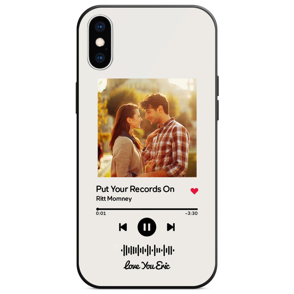 Custom Scannable Music Code Glass iPhone Cases with Picture