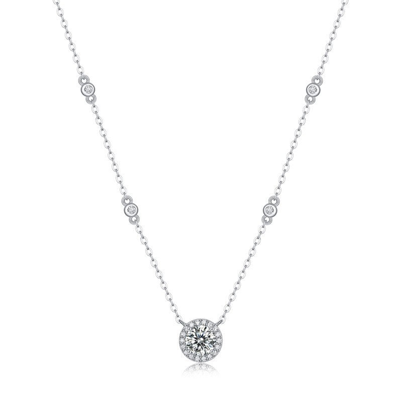 S925 Silver Necklace Moissanite Little Star Pendant