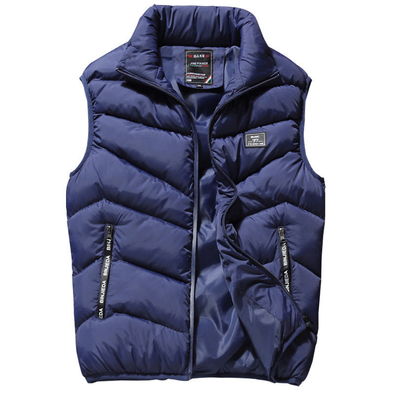 Large Size New Men's Autumn And Winter Down Cotton Vest Jacket