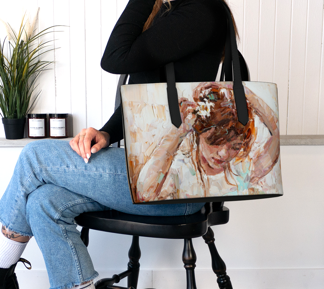 Angel Canvas Vegan Leather Tote Bag