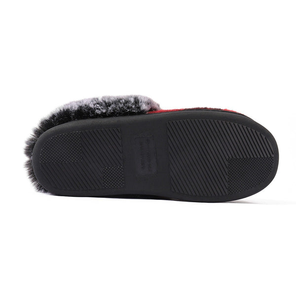 Plaid Fluffy Slippers Fashion Comfortable And Non-slip Cotton Slippers