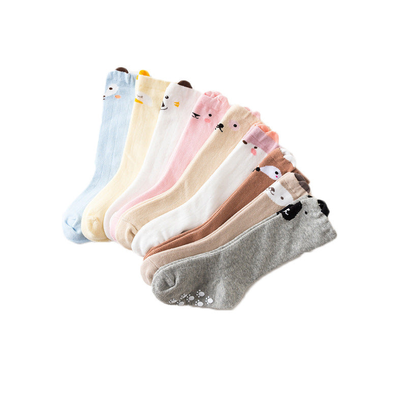 Korean Cartoon Stockings Baby Non-slip Socks Male And Female Baby Spring And Autumn Cotton Socks Children's Tube Socks Cartoon