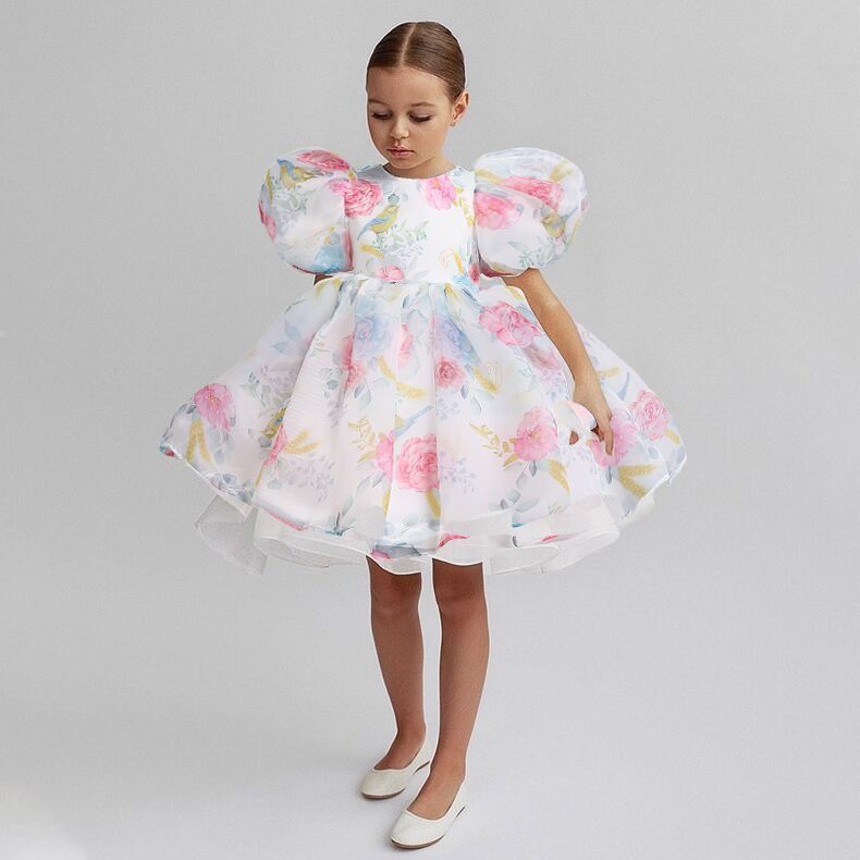 Girls Fashion Casual Puff Sleeve Princess Dress