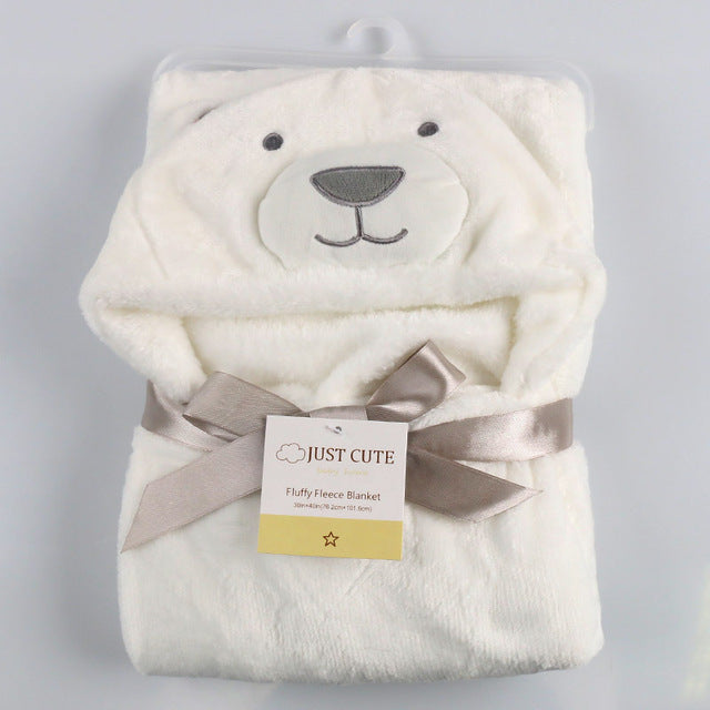 Baby fleece bath towel hooded towels bathrobe