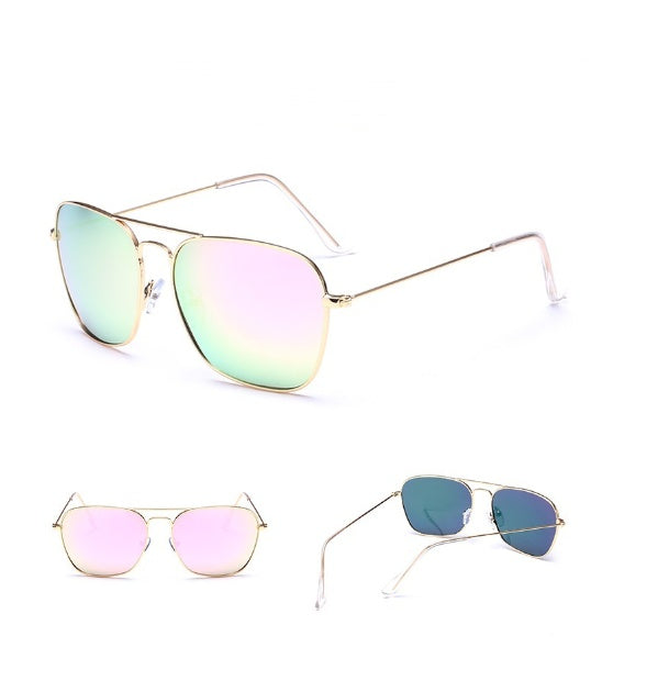 Metallic Sunglasses Real Film Couple Model Men And Women Colorful Real Polarized Sunglasses