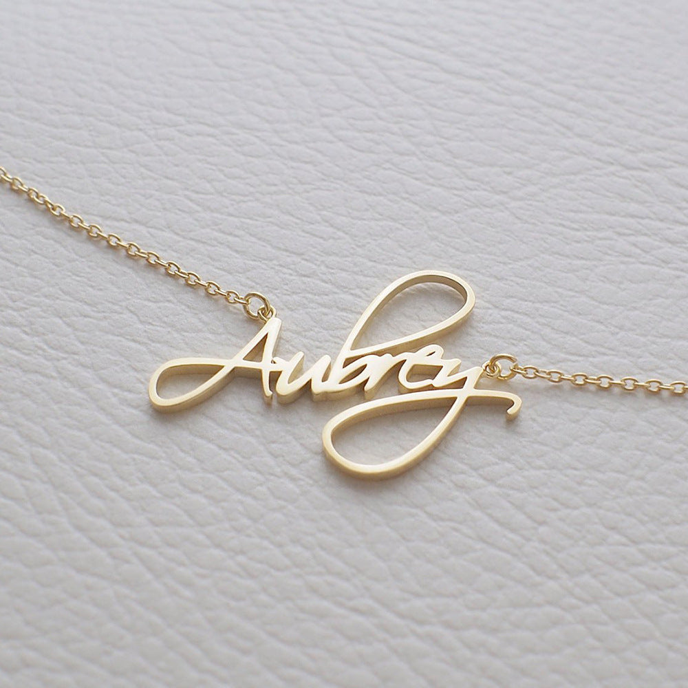 Customized Personalized Name Gold Copper Alloy Letter Pendant Necklace