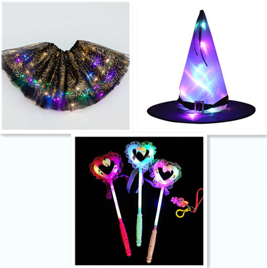 Magical & Luminous  LED Princess Halloween Tutu Skirt Sequins Shiny Skirt