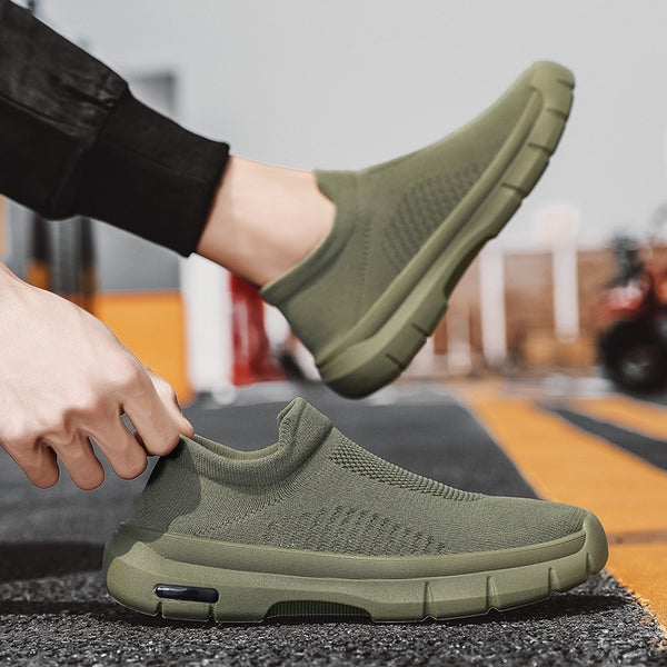 Breathable Mesh Sports Shoes Men Casual Slip-on Socks Shoes Flats Sneakers