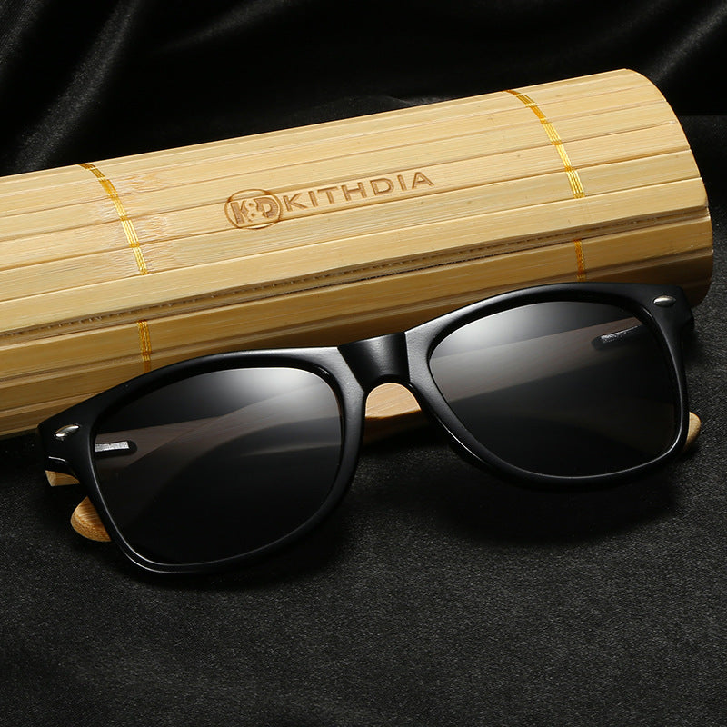 Polarized wooden sunglasses