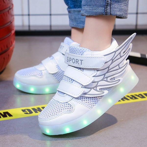 Lights up, children's sneakers, glitter shoes