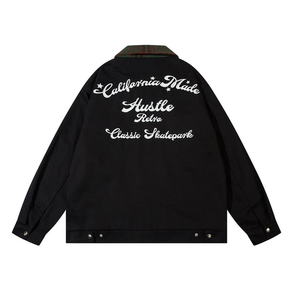 Embroidered Letters Loose Jacket Men