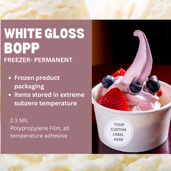 BOPP Label Rolls- White Gloss Freezer Permanent