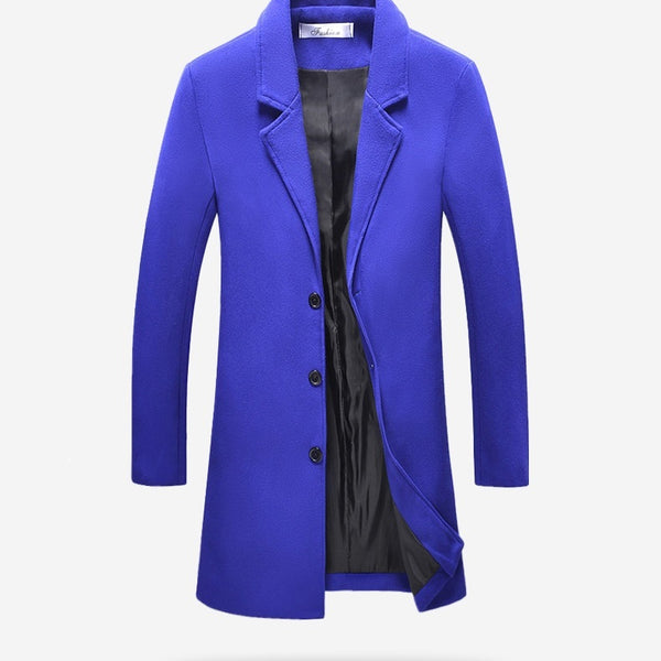 Woolen coat solid color lapel coat trench coat