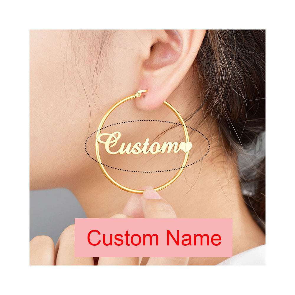 Exaggerated name earrings