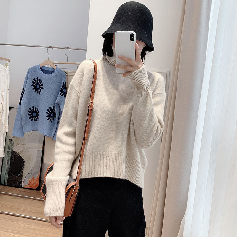 Lazy cashmere turtleneck cashmere sweater