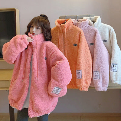 Women's Plush Thick Lamb Wool Coat