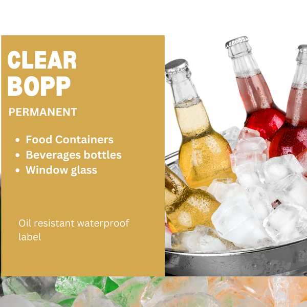 BOPP Label Rolls- Clear BOPP Permanent - Frozen product