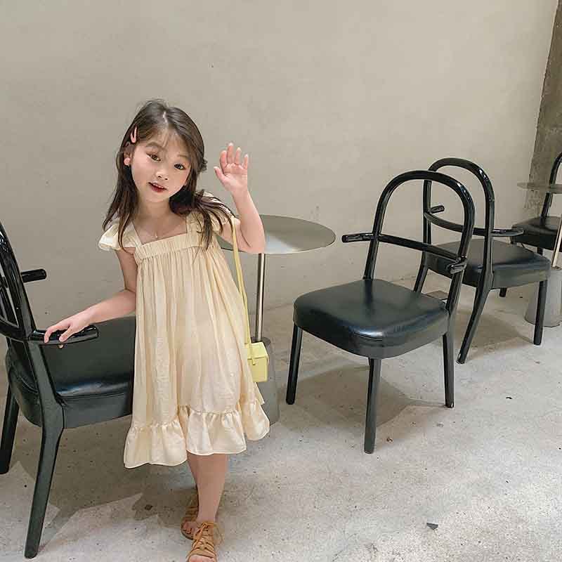 Children''s sweet flying sleeve dress