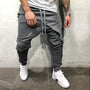 Men's layered jogging pants hip-hop drawstring pants