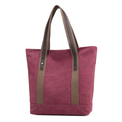 New women's canvas tote bag shoulder bag large capacity leisure travel anti-theft fashion wild Mommy shopping bag