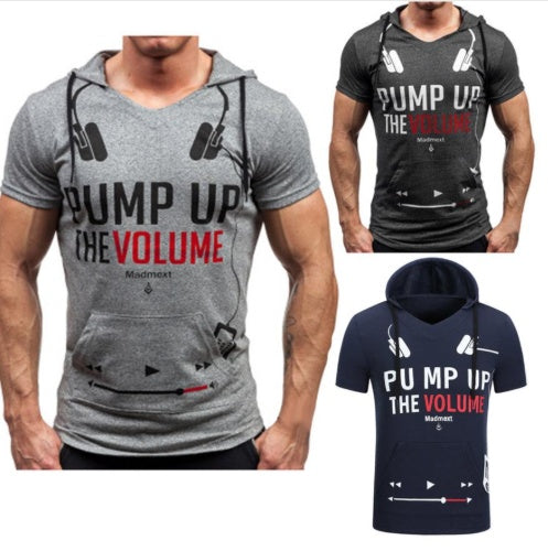 Men's Short Sleeve T-Shirt Stylish Slim Tight T-Shirt Men's Short Sleeve Print Bottoming Shirt Men's Wear