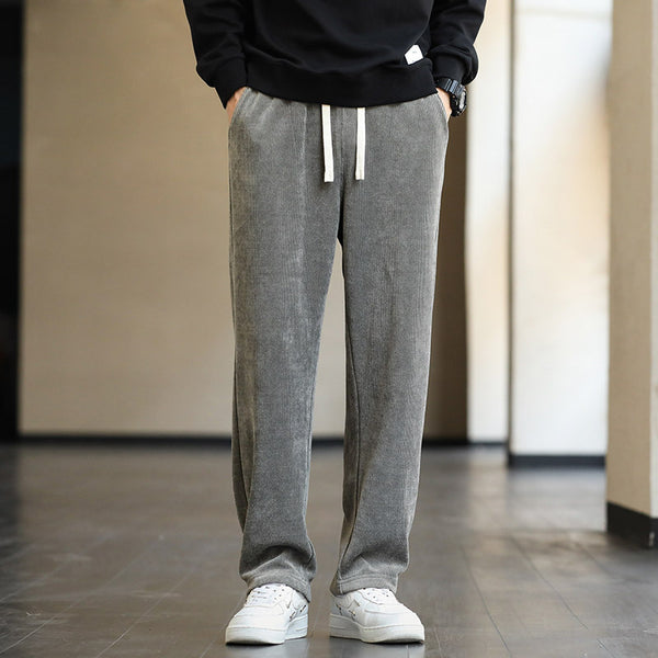 Mens Fashion Casual Loose Straight Leg Trousers