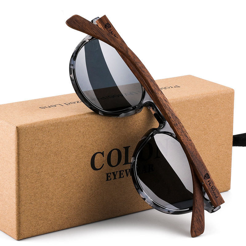 Polarized Sunglasses Round Glasses Bamboo Sunglasses