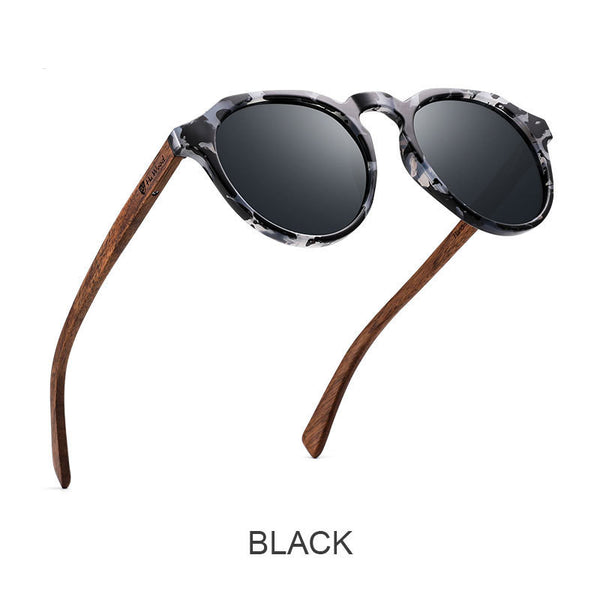 Polarized Sunglasses Round Glasses Bamboo Sunglasses