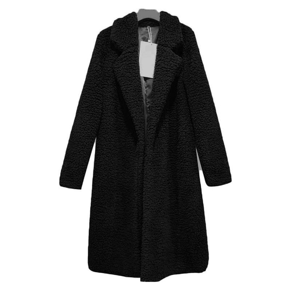 Wool Cardigan Lamb Wool Mid-length Loose Women's Coat