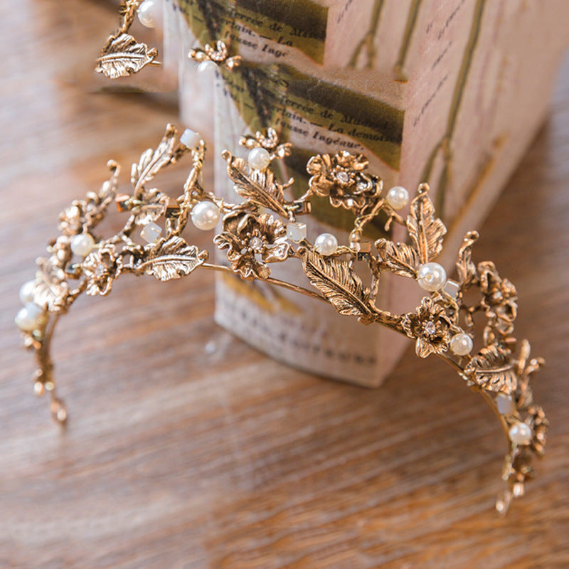 Baroque Vintage Bridal Headdress Crystal Handmade Headband