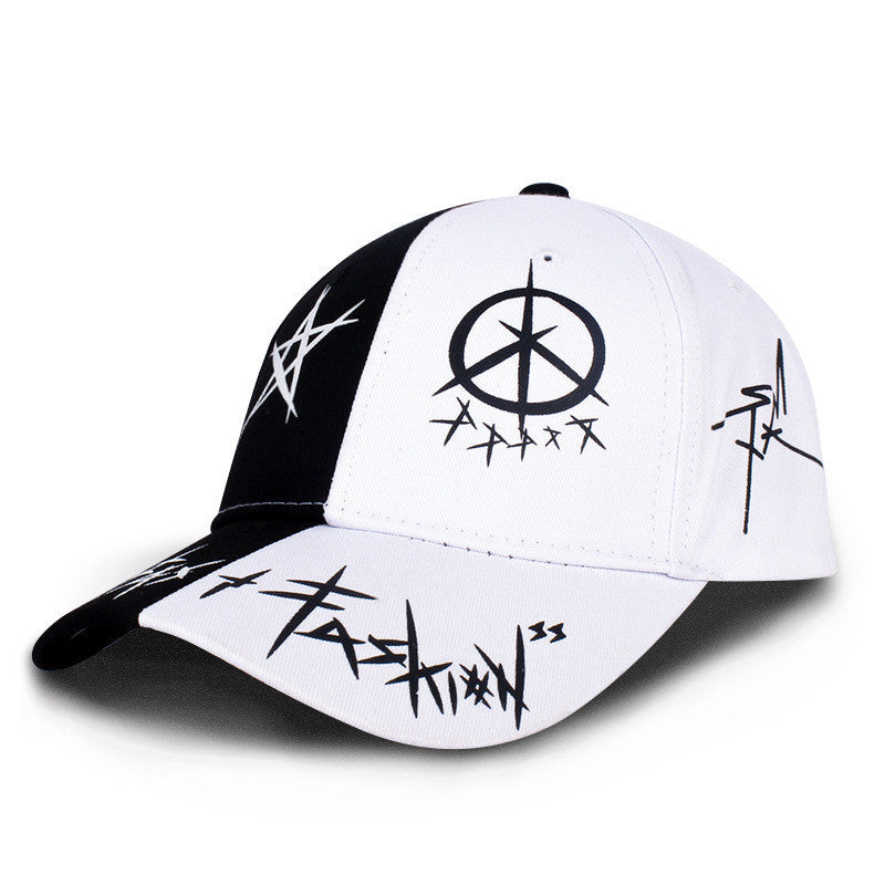 Graffiti Black And White Color Matching Cap Hip Hop Baseball Cap