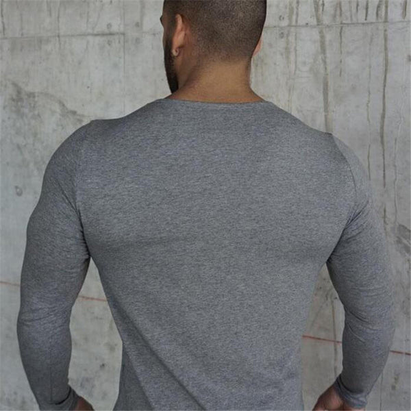 Cotton Long Sleeved T Shirt Men's Bottoming Shirt