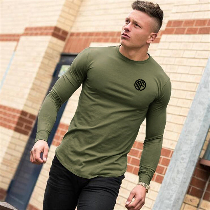 Cotton Long Sleeved T Shirt Men's Bottoming Shirt