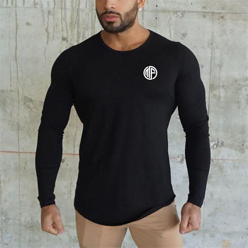 Cotton Long Sleeved T Shirt Men's Bottoming Shirt