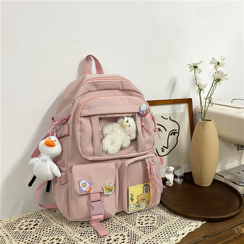 Casual Large-capacity School Bag Harajuku Style Backpack for Middle and High School Students