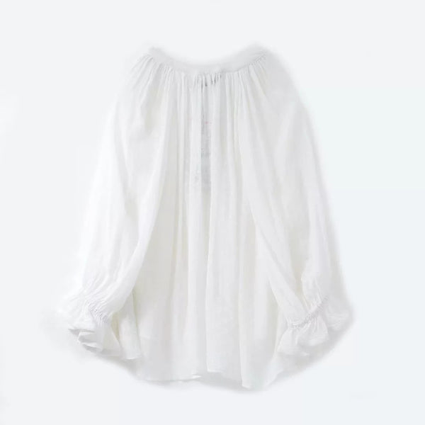 Fall New Women's Thin French Loose Tulle Shirt