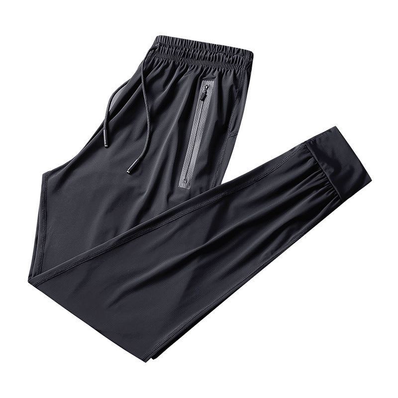 New Lightweight Breathable Mens Trousers Leisure Sports Large Size Feet Ice Silk Quick Drying Air Conditioning Pants