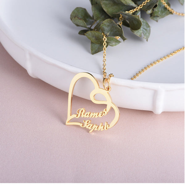 925 Silver Personalized Custom Heart-shaped Letter Necklace Female