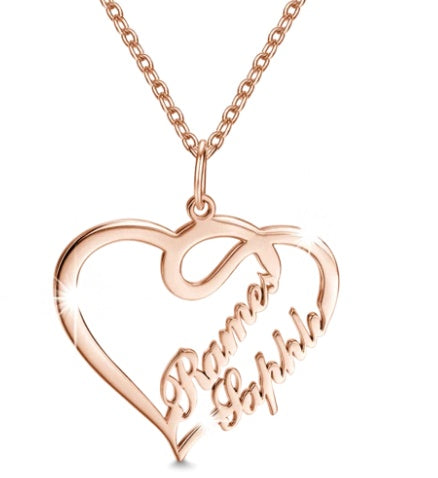 925 Silver Personalized Custom Heart-shaped Letter Necklace Female