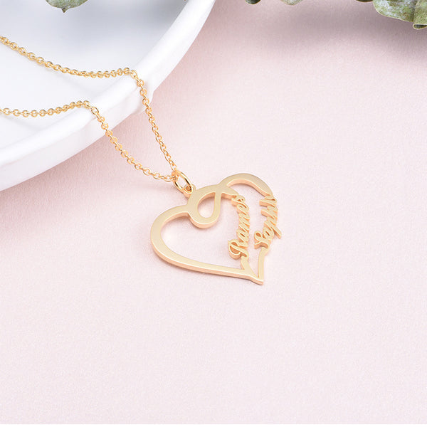 925 Silver Personalized Custom Heart-shaped Letter Necklace Female