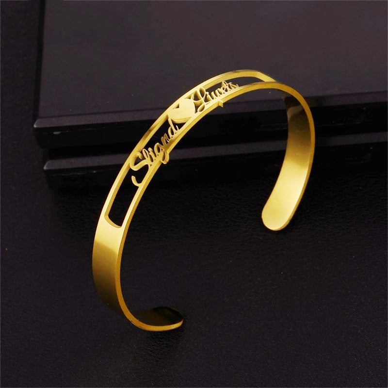 Fashion Stainless Steel Name Letter Bracelet